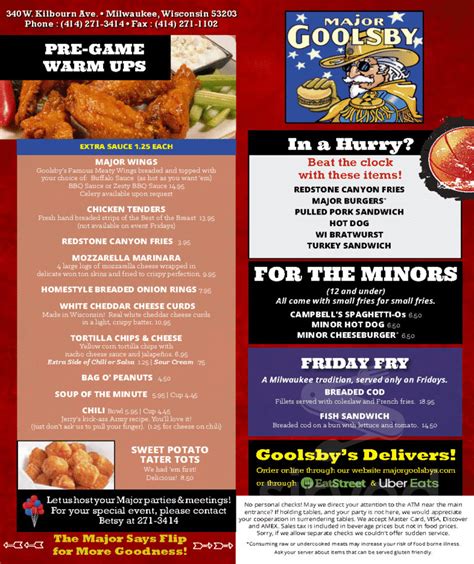 goolsby's menu.